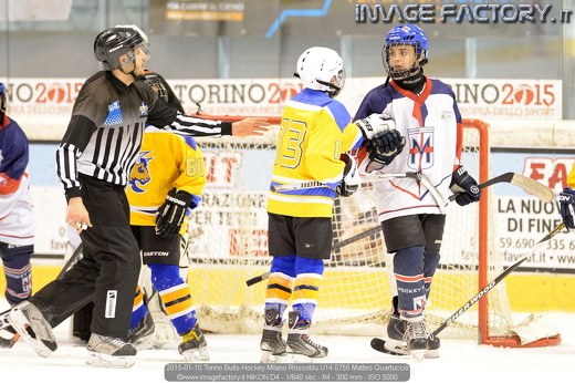 2015-01-10 Torino Bulls-Hockey Milano Rossoblu U14 0755 Matteo Quartuccio